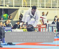 Terça-feira:  Mérito Desportivo para  Luciano Jorge Holler